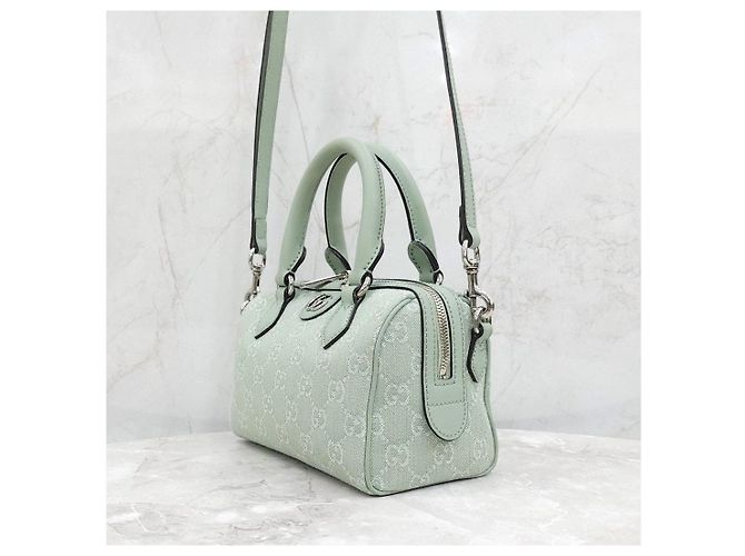 Gucci Borsa Ophidia GG Mini Top Handle Pale Green Denim - vista 10