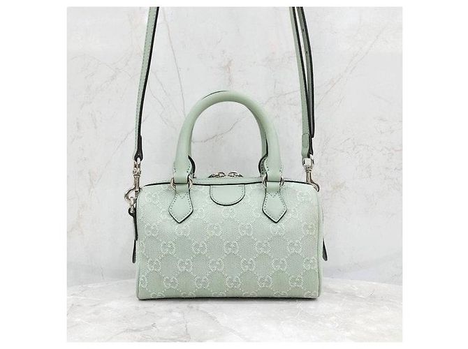 Gucci Borsa Ophidia GG Mini Top Handle Pale Green Denim - vista 3