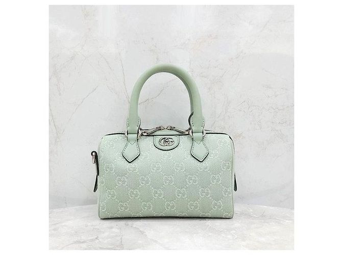 Gucci Borsa Ophidia GG Mini Top Handle Pale Green Denim - vista 4