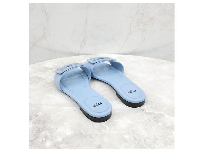 Fendi Blaue Baguette Sandalen Slippers - Ansicht 10