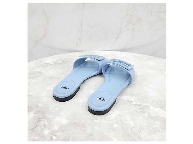 Fendi Blaue Baguette Sandalen Slippers - Ansicht 11