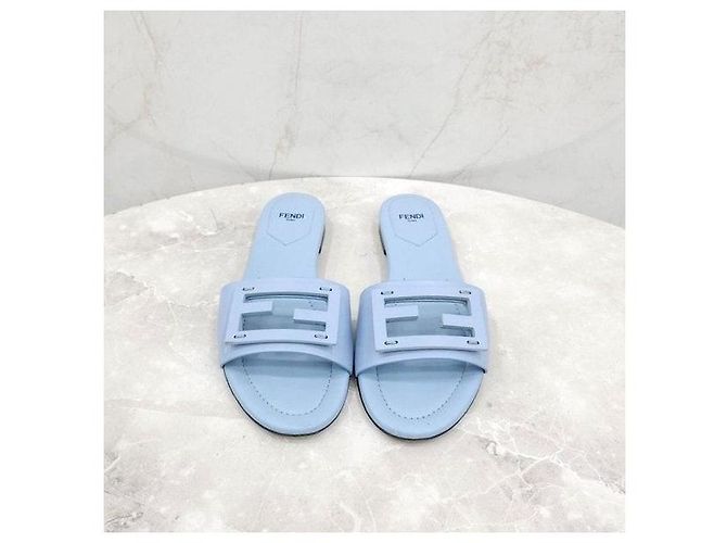 Fendi Blaue Baguette Sandalen Slippers - Ansicht 2