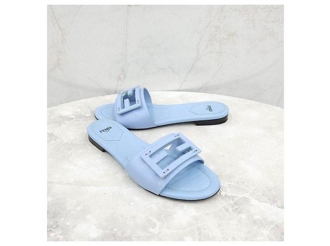 Fendi Blaue Baguette Sandalen Slippers - Ansicht 3