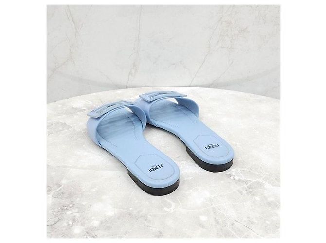 Fendi Blaue Baguette Sandalen Slippers - Ansicht 4
