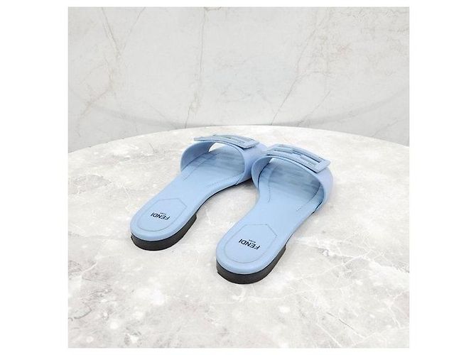 Fendi Blaue Baguette Sandalen Slippers - Ansicht 5