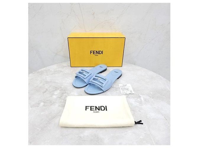 Fendi Blaue Baguette Sandalen Slippers - Ansicht 6