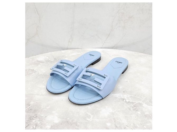 Fendi Blaue Baguette Sandalen Slippers - Ansicht 7