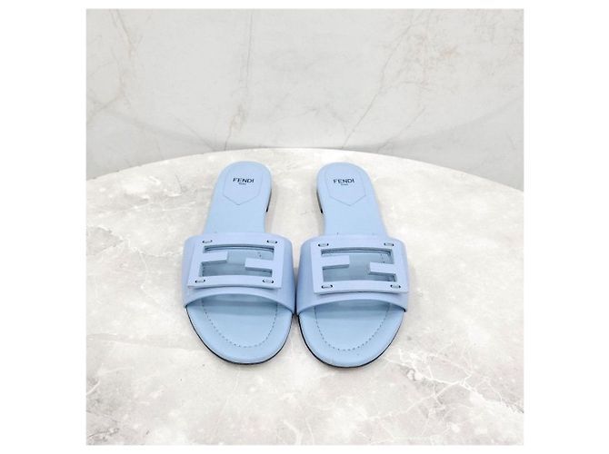 Fendi Blaue Baguette Sandalen Slippers - Ansicht 8