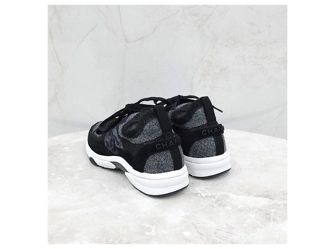 Chanel Strick Wildleder Sneaker Braun - Ansicht 11