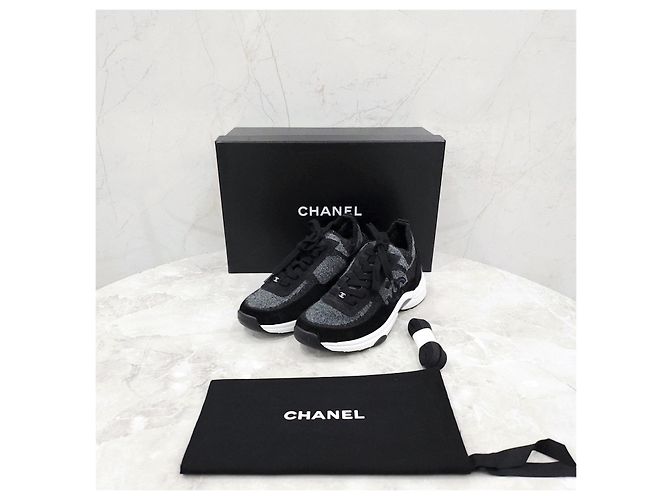 Chanel Strick Wildleder Sneaker Braun - Ansicht 14