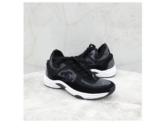 Chanel Strick Wildleder Sneaker Braun - Ansicht 3