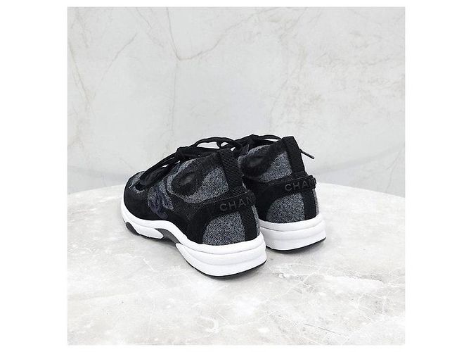 Chanel Strick Wildleder Sneaker Braun - Ansicht 4