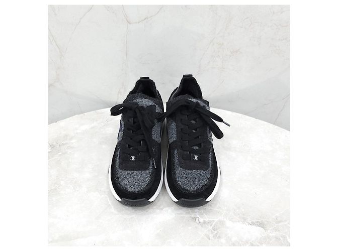 Chanel Strick Wildleder Sneaker Braun - Ansicht 9