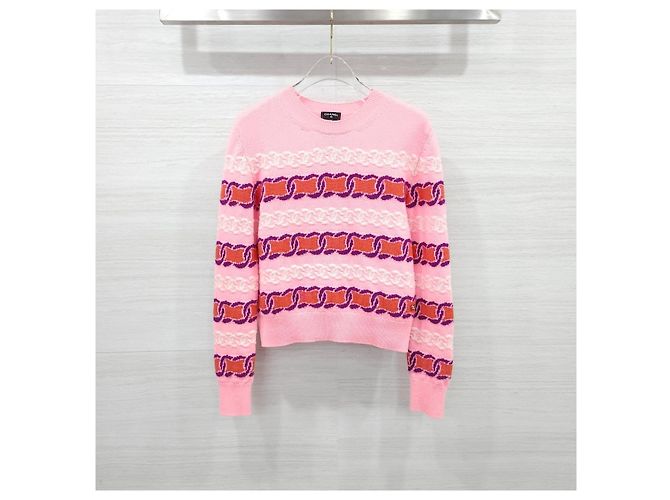 Chanel Pullover de malha rosa em cashmere - vista 8