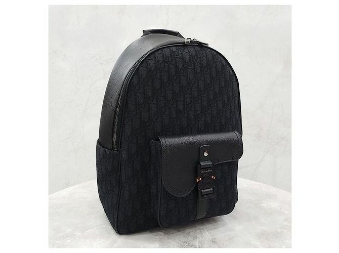 Dior Oblique Saddle Jacquard Zip Backpack - view 4