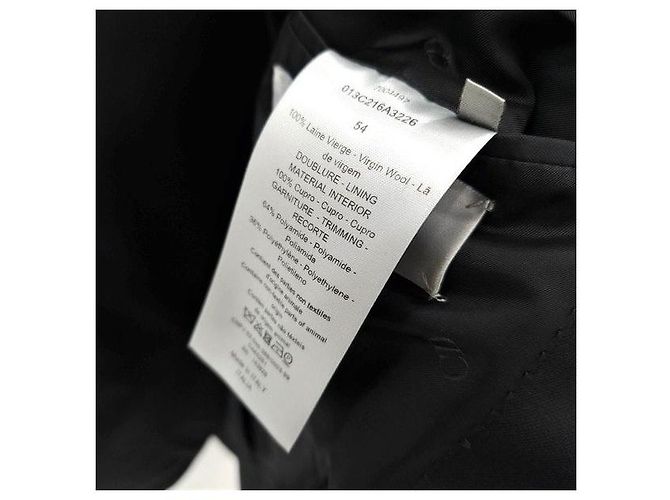 Dior Black Virgin Wool Twill Button Jacket - view 6