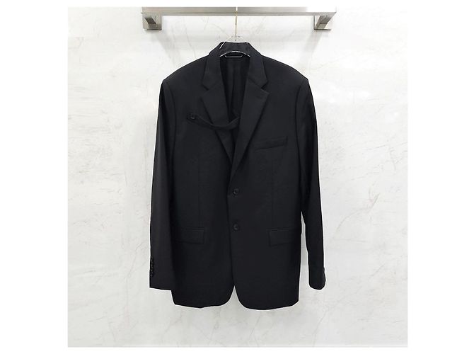 Dior Black Virgin Wool Twill Button Jacket - view 7