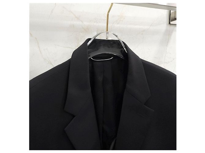 Dior Black Virgin Wool Twill Button Jacket - view 9