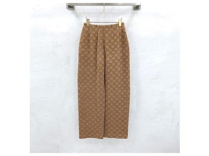 Fendi Logo Strickhose Camel - Ansicht 2