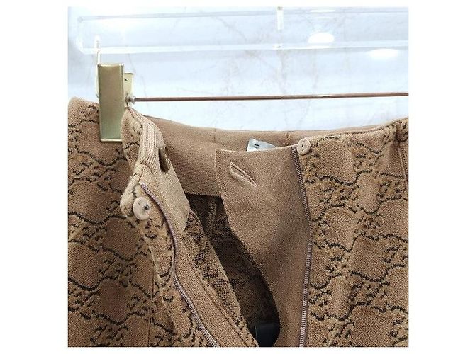 Fendi Logo Strickhose Camel - Ansicht 4
