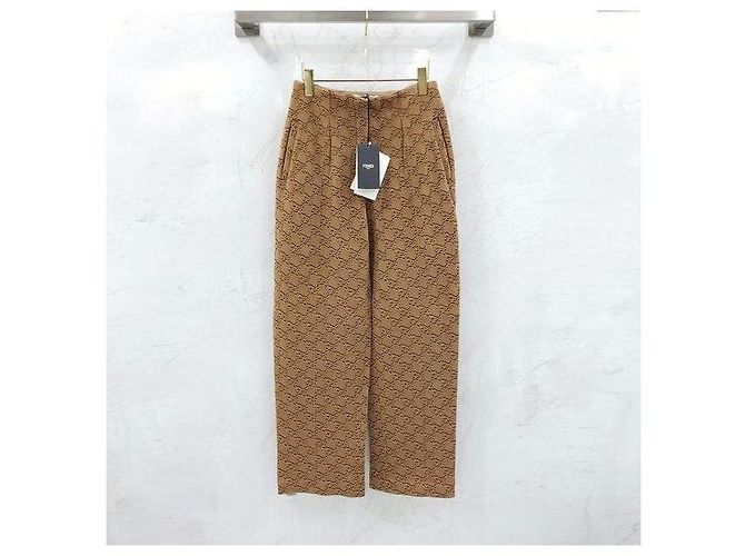 Fendi Logo Strickhose Camel - Ansicht 5
