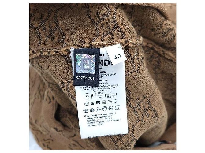Fendi Logo Strickhose Camel - Ansicht 6