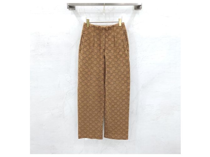 Fendi Logo Strickhose Camel - Ansicht 7