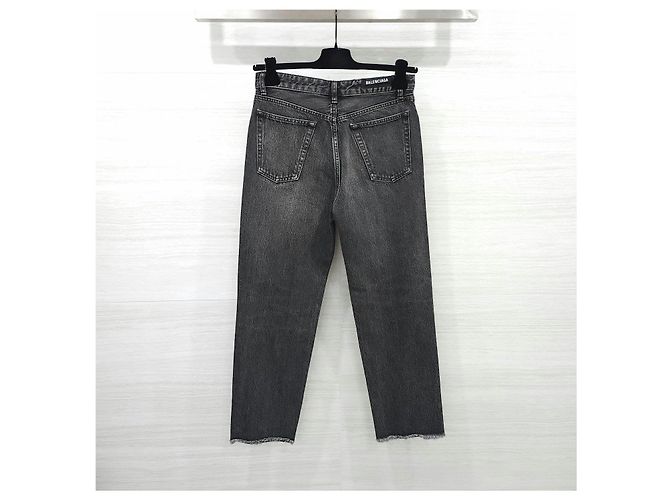 Balenciaga Pantaloni in denim nero Logo - vista 10