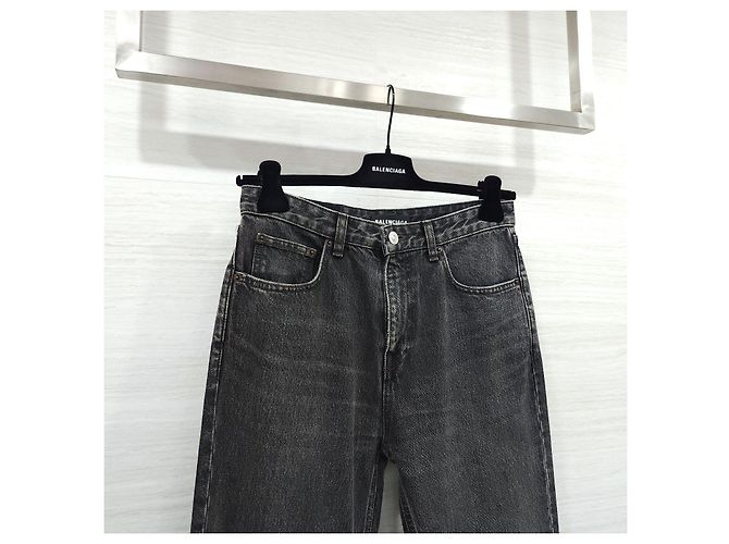 Balenciaga Pantaloni in denim nero Logo - vista 11