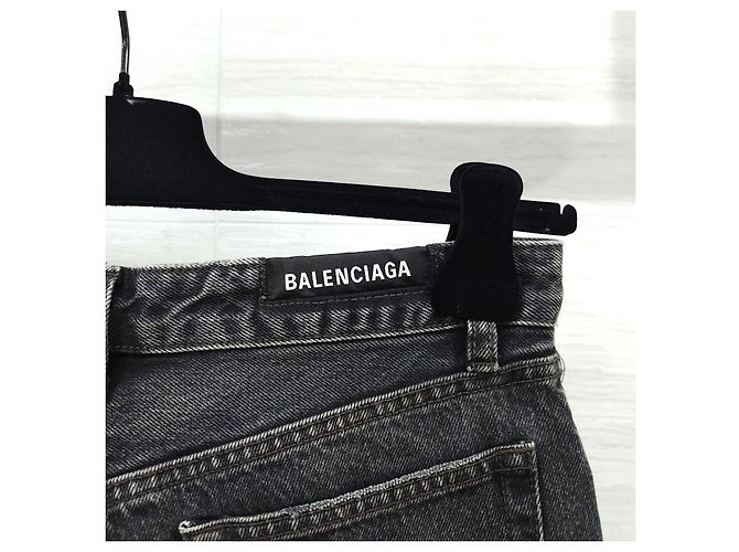 Balenciaga Pantaloni in denim nero Logo - vista 15