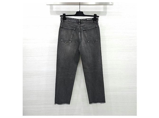 Balenciaga Pantaloni in denim nero Logo - vista 2