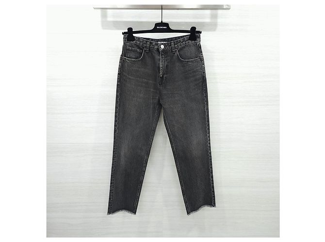 Balenciaga Pantaloni in denim nero Logo - vista 9