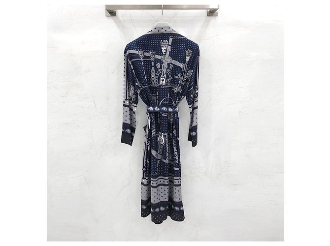 Hermès Vestido camisa robe de seda - vista 8