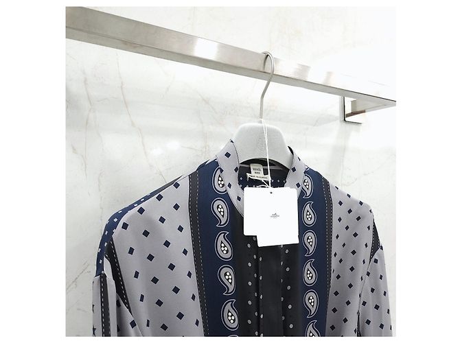 Hermès Vestido camisa robe de seda - vista 9