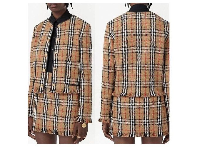 Burberry Bouclé-Karo-Jacke und Rock Set - Ansicht 10