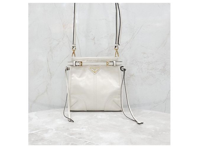 Prada Mini Borsa a Tracolla Bonny Leather - vista 11