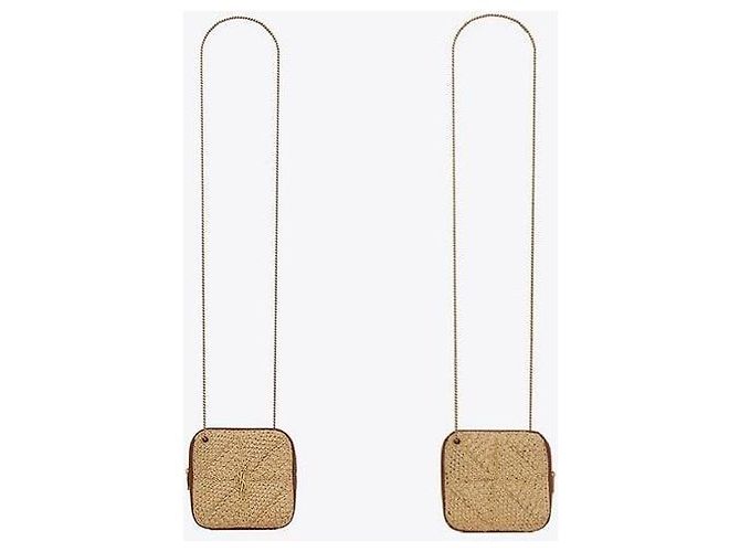 Autre Marque Borsa Raffia Jamie Cube Chain Bag - vista 9