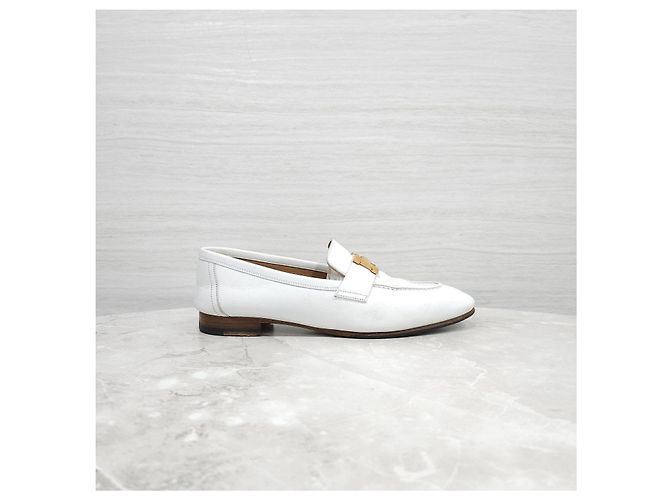 Hermès Mocassino Paris Bianco con Dettagli Dorati - vista 10