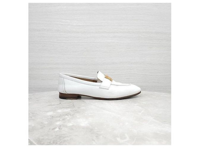 Hermès Mocassino Paris Bianco con Dettagli Dorati - vista 4
