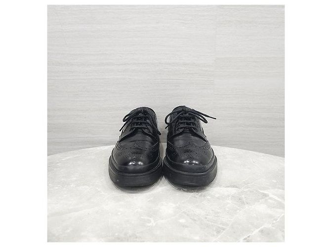 Prada Scarpe Derby Mocassini in pelle spazzolata nera - vista 2