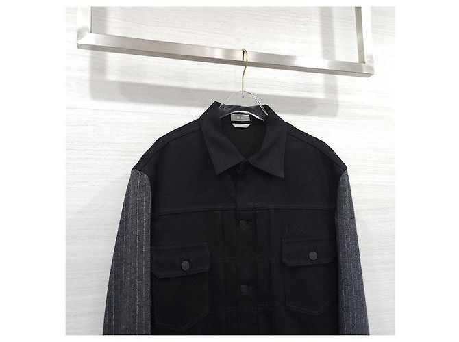 Dior Giacca in denim a righe Nero - vista 3