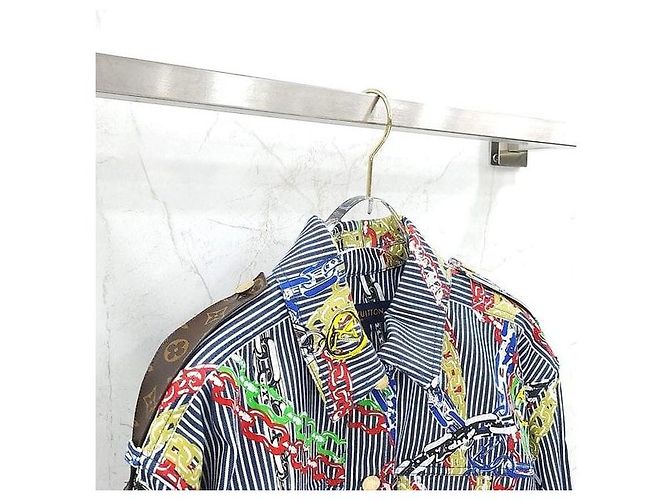Louis Vuitton Giacca di jeans stampata a righe e catene - vista 3