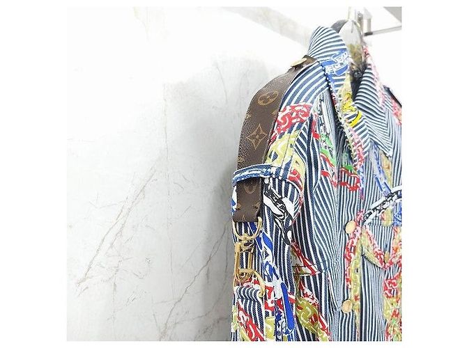 Louis Vuitton Giacca di jeans stampata a righe e catene - vista 5