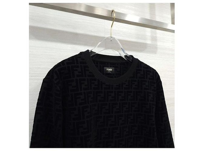 Fendi Monogram Samt-Sweatshirt XS - Ansicht 3