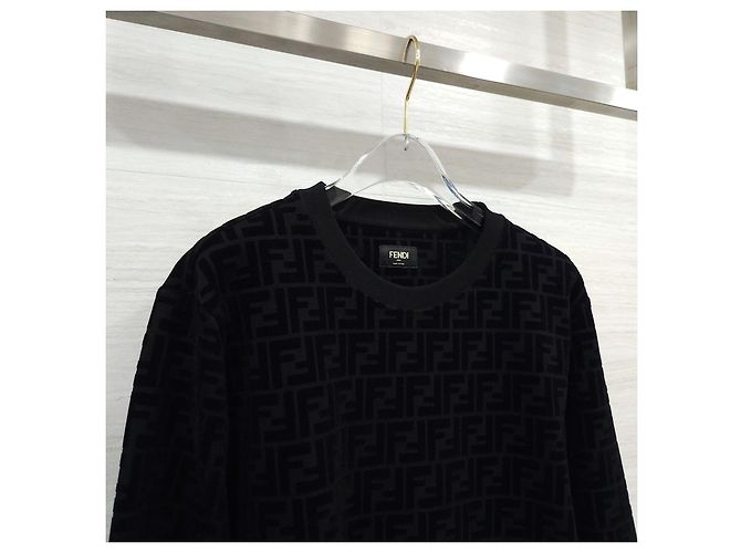 Fendi Monogram Samt-Sweatshirt XS - Ansicht 9