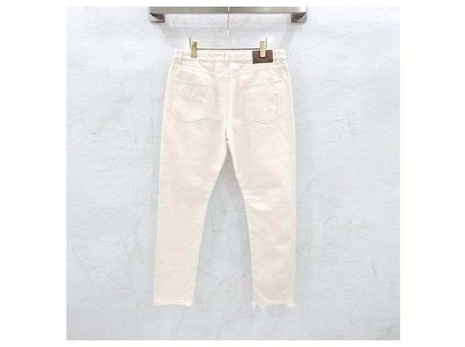 Brunello Cucinelli Ivory Washed Denim Pants - view 2