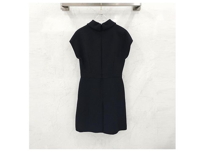 Dior Abito in lana e seta nero - vista 7