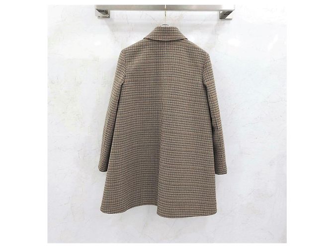 Céline Houndstooth Wool Check Coat - view 11