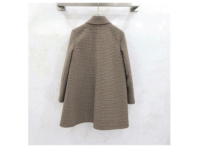 Céline Houndstooth Wool Check Coat - view 2