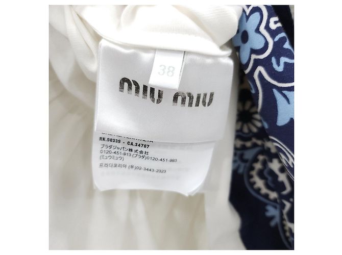 Miu Miu Bandana Popeline Kleid Weiß Einteiler - Ansicht 15